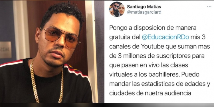 Santiago Matías dispuesto a prestar sus canales de youtube para clases virtuales